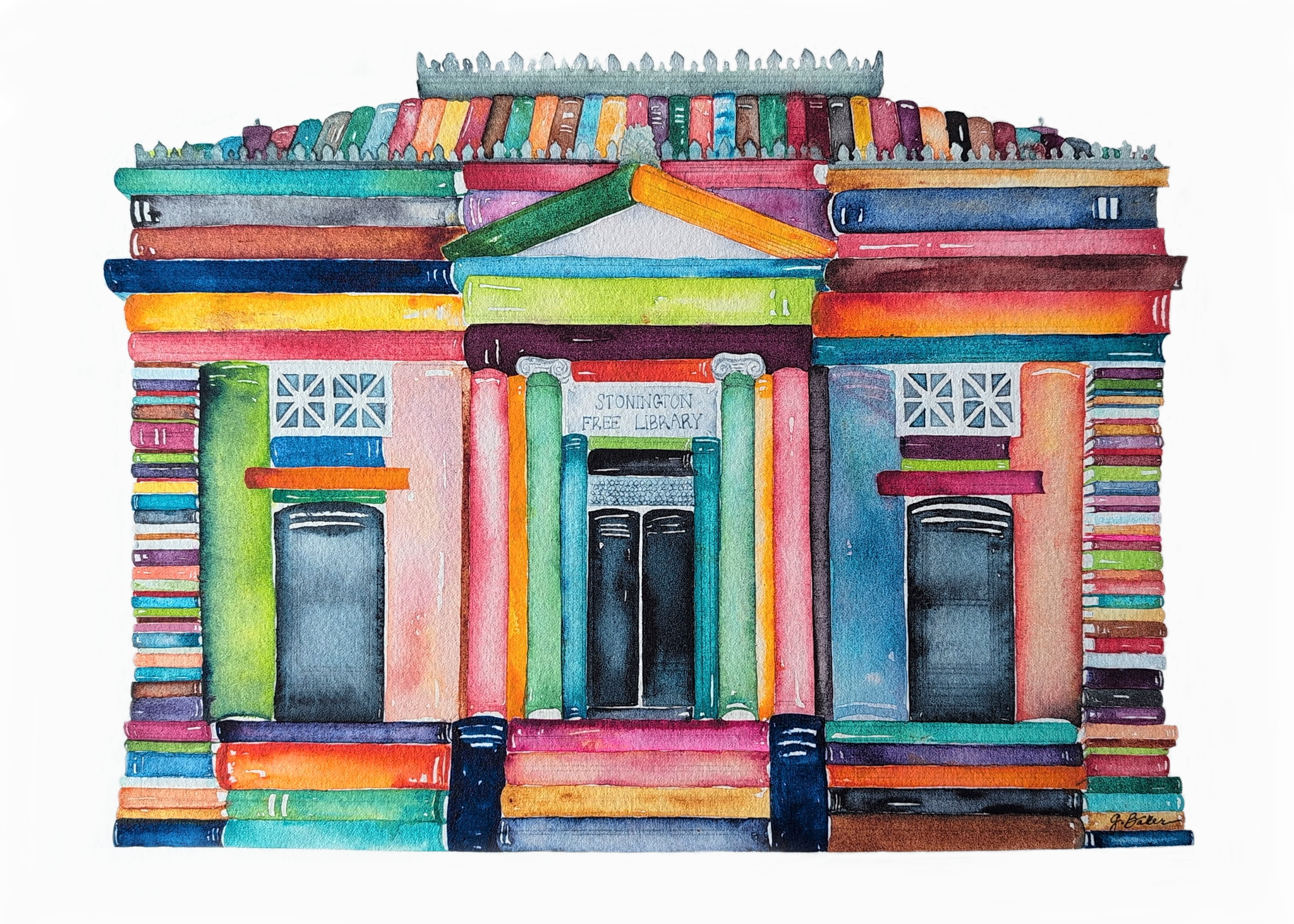 THE STONINGTON LIBRARY BOOK CLUB  NOTECARD 5 X 7 [8]