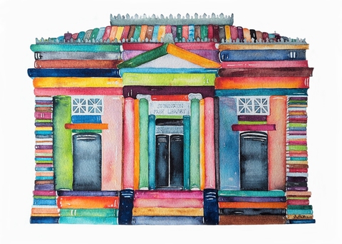 THE STONINGTON LIBRARY BOOK CLUB  NOTECARD 5 X 7 [8]