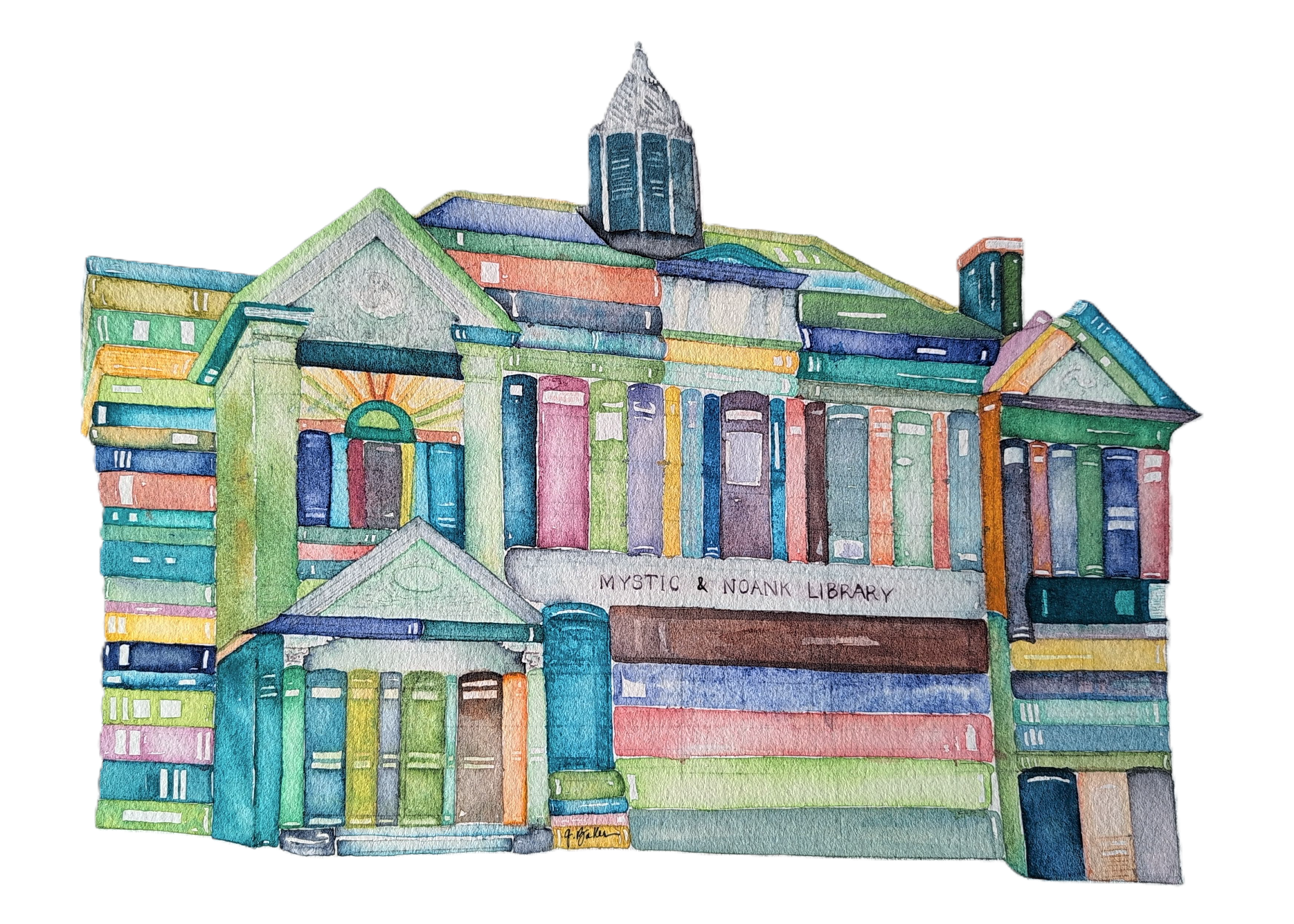 THE MYSTIC-NOANK LIBRARY BOOK CLUB  NOTECARD 5 X 7 [8]