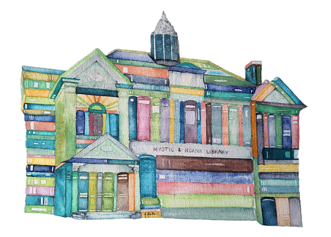 THE MYSTIC-NOANK LIBRARY BOOK CLUB  NOTECARD 5 X 7 [8]