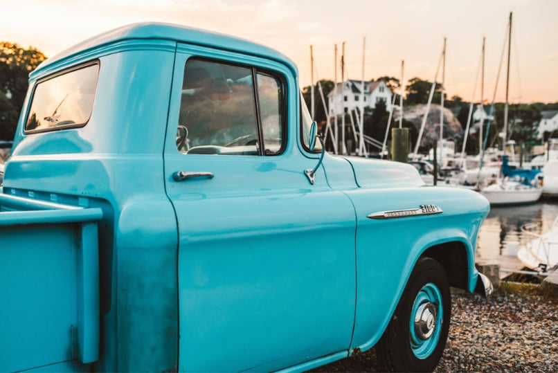 VINTAGE BLUE CHEVY by Mary Dares