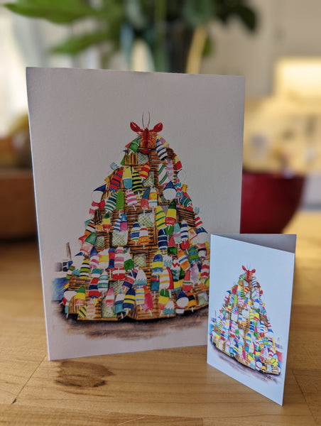 LOBSTER TRAP TREE HOLIDAY CARD 5 X 7